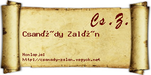 Csanády Zalán névjegykártya